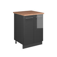 SPODNÁ SKRINKA POD DREZ Fame-Line, Antracit vysoký lesk/antracitová, 60 cm - antracitová/čierna s vysokým leskom, kompozitné drevo (60/82/60cm) - Vicco