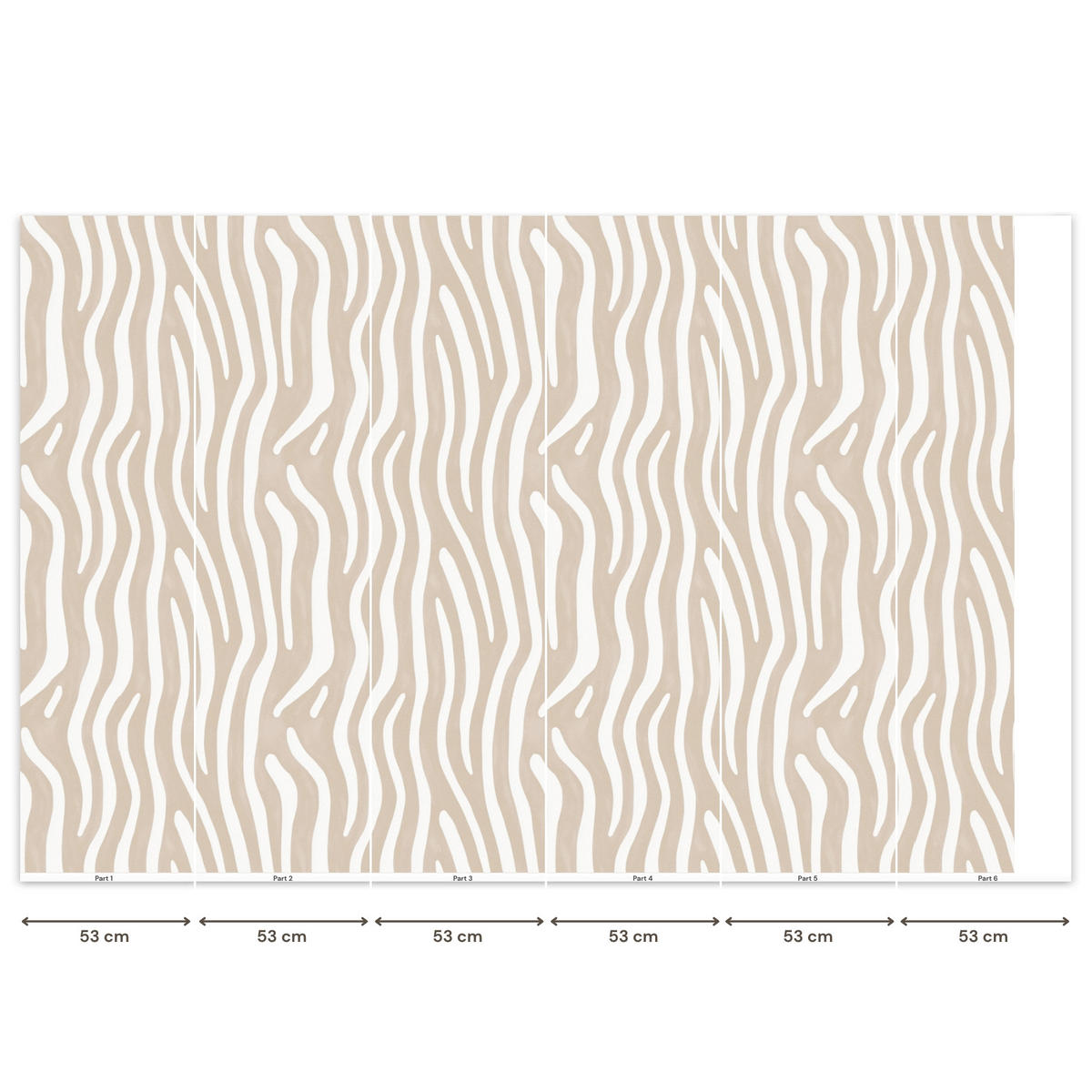 TAPETE - Abstrakt - Zebra - Beige - 300x200 cm - Beige, Papier (300/200cm) - OnlyWow