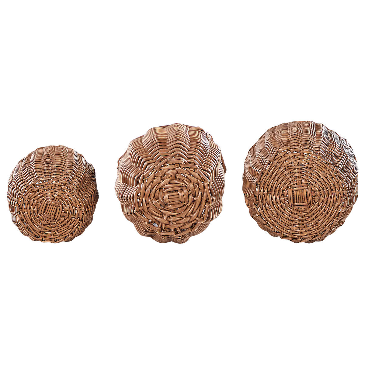 BLUMENKORB Braun Aucuba - Hellbraun, Kunststoff (26cm) - Beliani