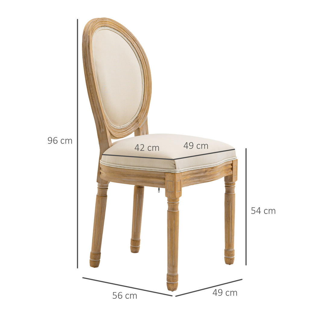Thumbnail - Homcom Esszimmerstühle,, Creme, Kunststoff, 56x96x49 cm, Esszimmer, Stühle, Esszimmerstühle, Vierfußstühle