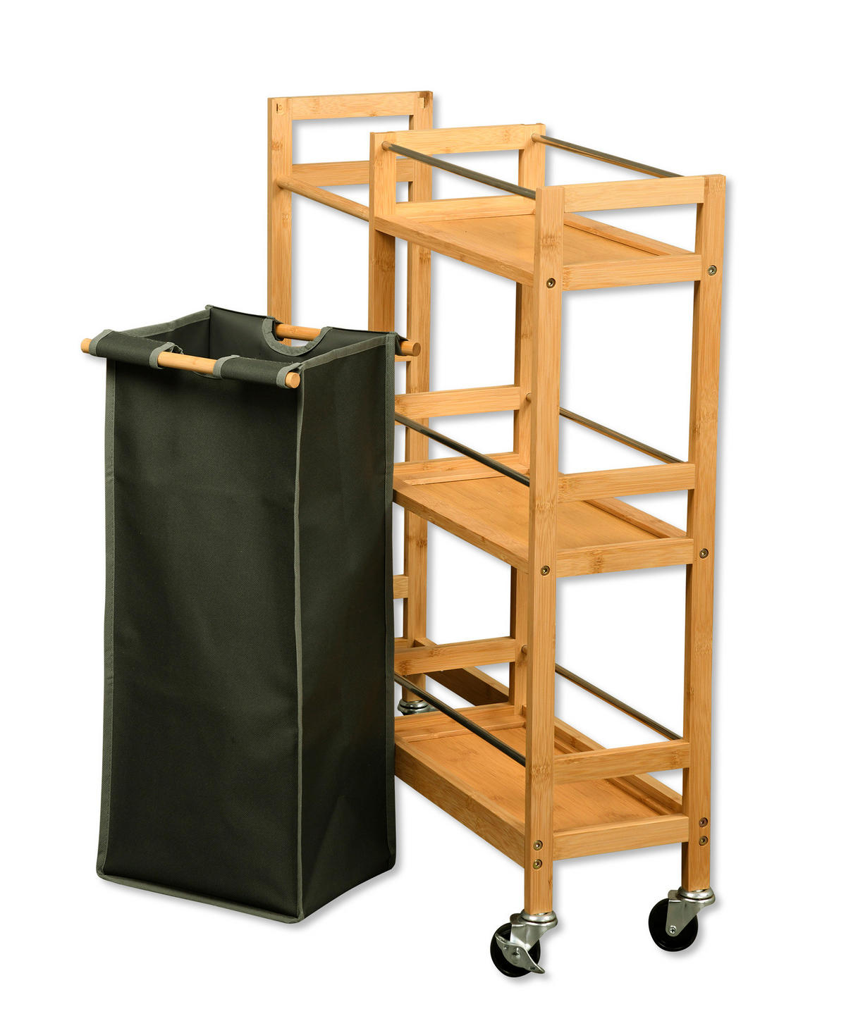 KÜCHENREGAL auf Rollen Braun 20/68/78 cm - Braun, Naturmaterialien (68/78/20cm) - Kesper