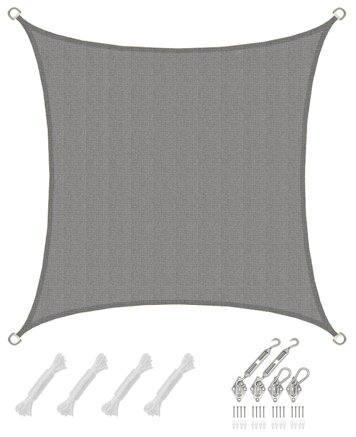 SONNENSEGEL Luftdurchlässig 200 cm Grau - Grau, Kunststoff (200/200cm) - Amanka