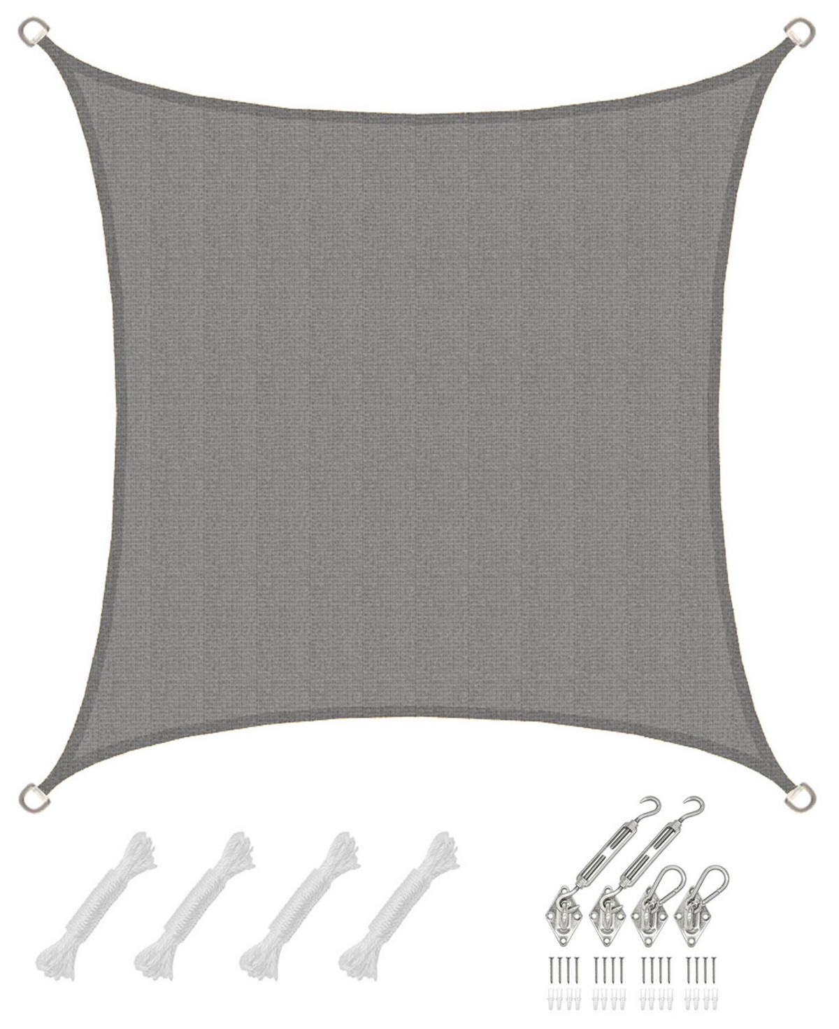 SONNENSEGEL Luftdurchlässig 200 cm Grau - Grau, Kunststoff (200/200cm) - Amanka