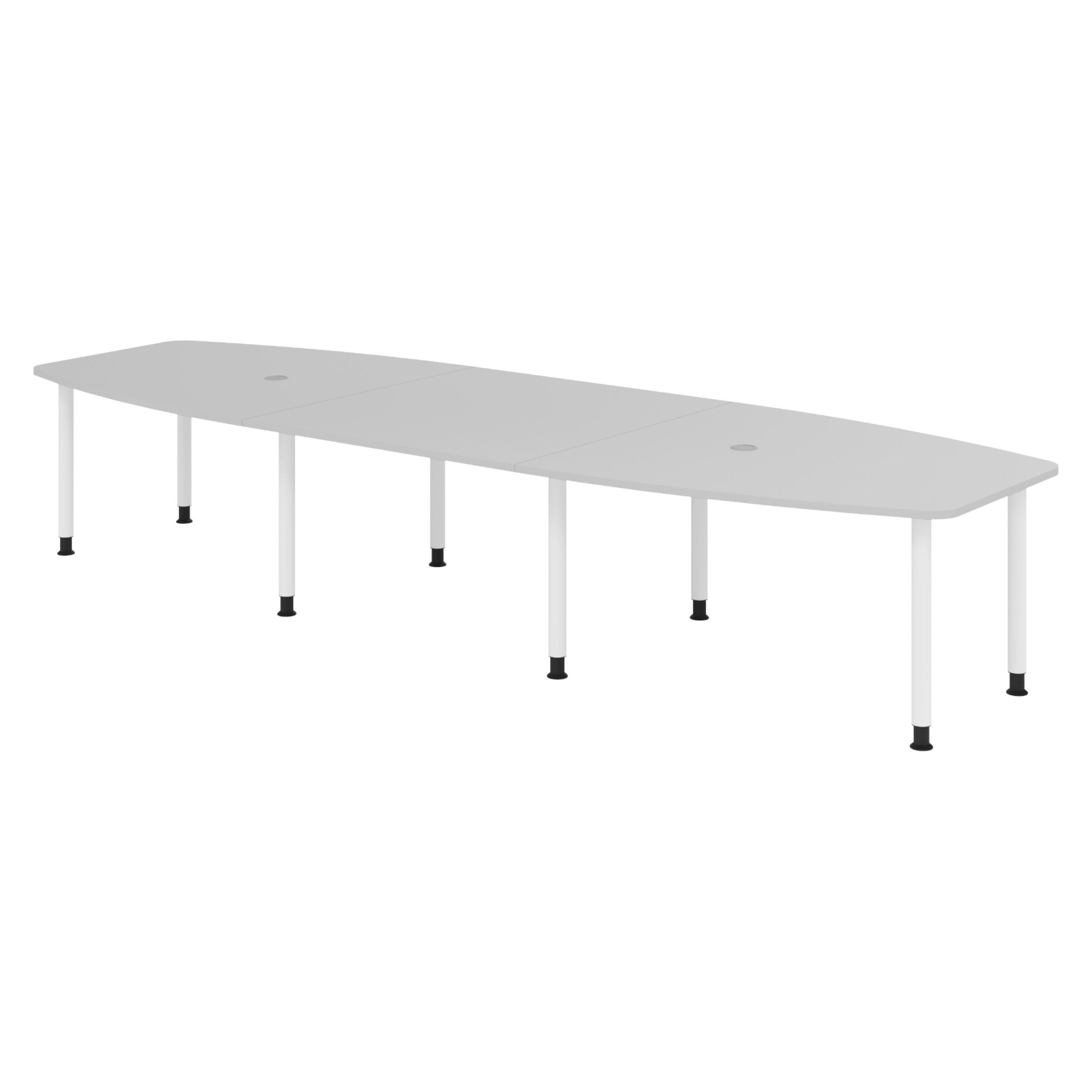 bümö Konferenztisch Grau, Weiß 400x74x130 cm