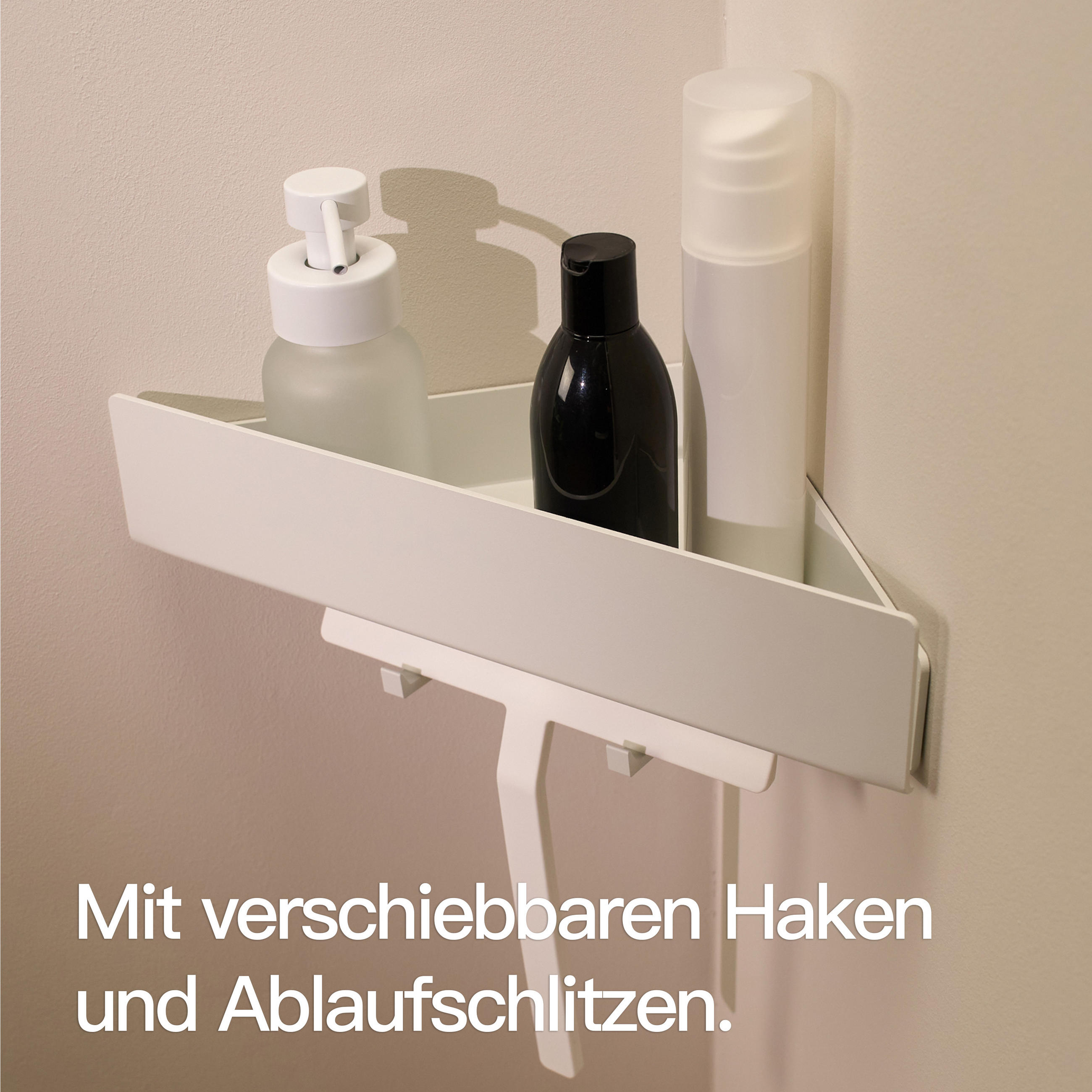Thumbnail - Designfabrik Hamburg Duschablage, Weiß, Metall, Dreieckig, 38x7.5x22 cm, Badezimmer,,Duschregale & Duschablagen