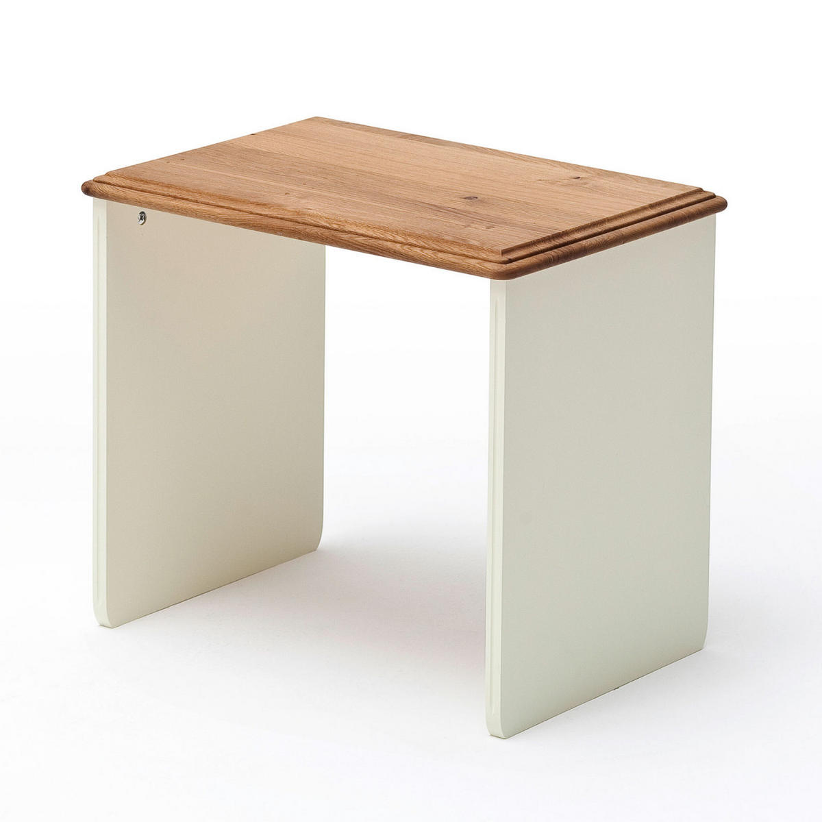 SATZTISCH Novara 3-tlg - Weiß/Braun, Holz (120/65/55cm) - Casamia Massive Möbel