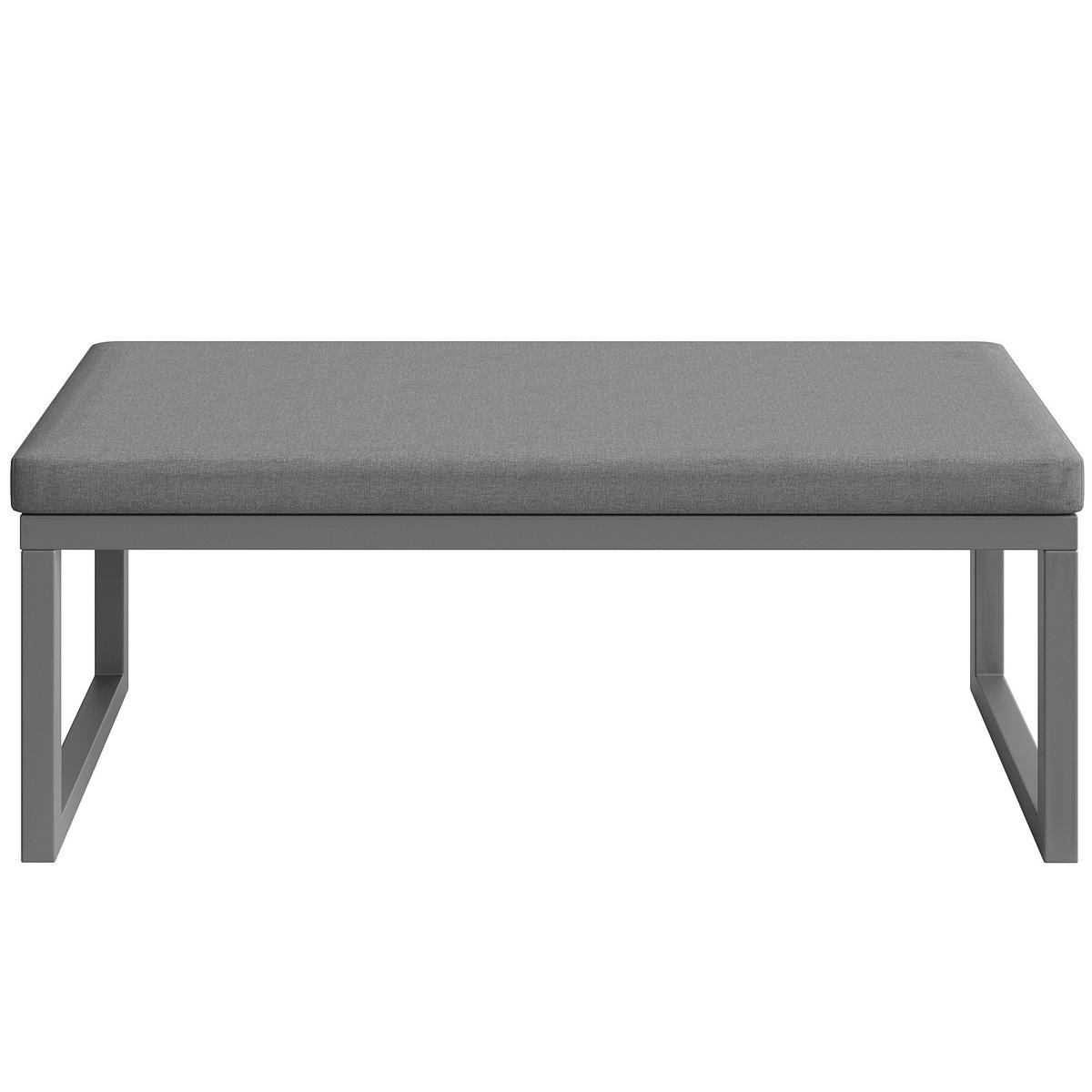 GARTENSETS aus Rattan & Eisen 121,5x61x77 cm Grau mit modularen Elementen - Grau, Metall - Modfu