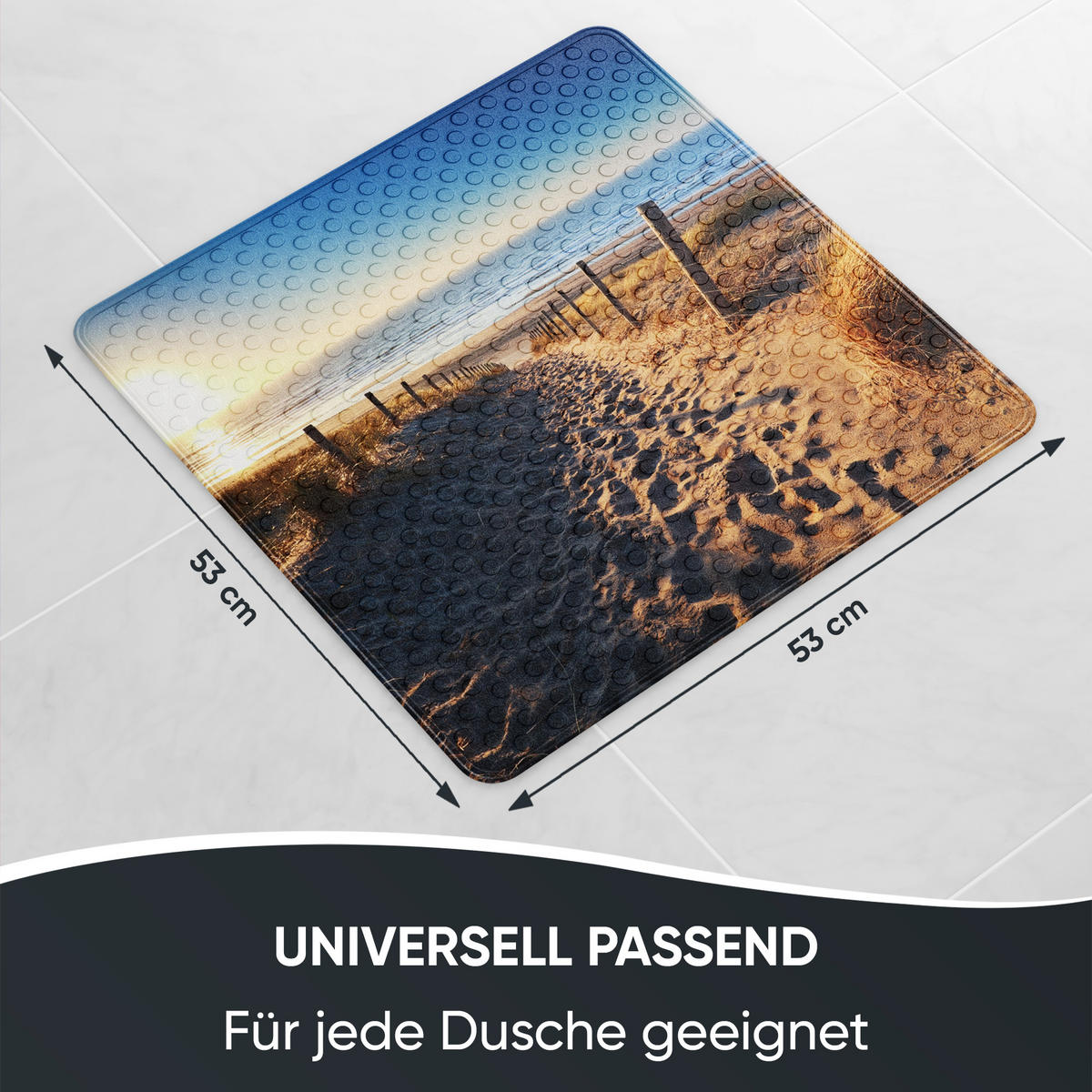 BADEMATTE Düne - Beige, Kunststoff (53/53cm) - Sanilo