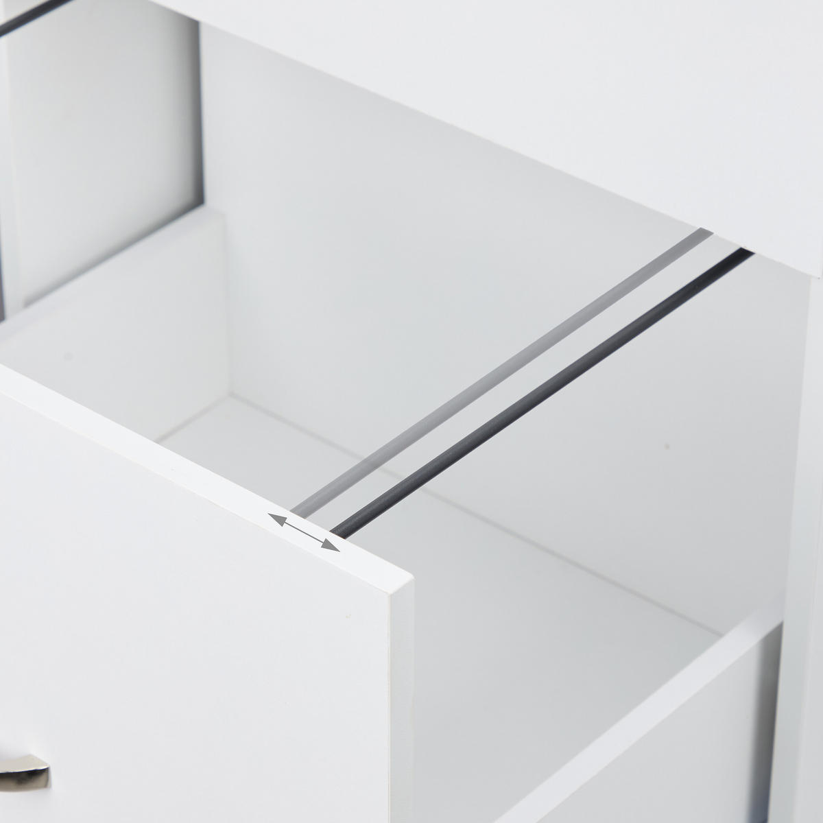 ROLLCONTAINER - Silberfarben/Schwarz, Holzwerkstoff/Kunststoff (80/66/40cm) - Relaxdays