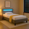 POLSTERBETT MIT LED MANDALAY 90X200 CM - Grau, Textil (90/200cm) - CARO-Möbel