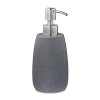 SEIFENSPENDER - Grau, Kunststoff/Metall (7.5/18/9cm) - Relaxdays