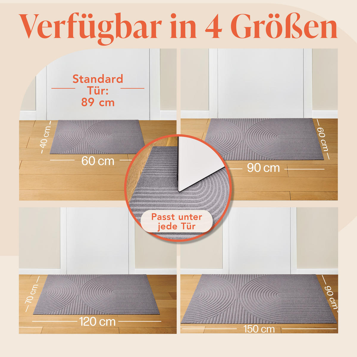 FUSSMATTE 60/90 cm Grau - Grau, Textil (60/90cm) - Blumtal