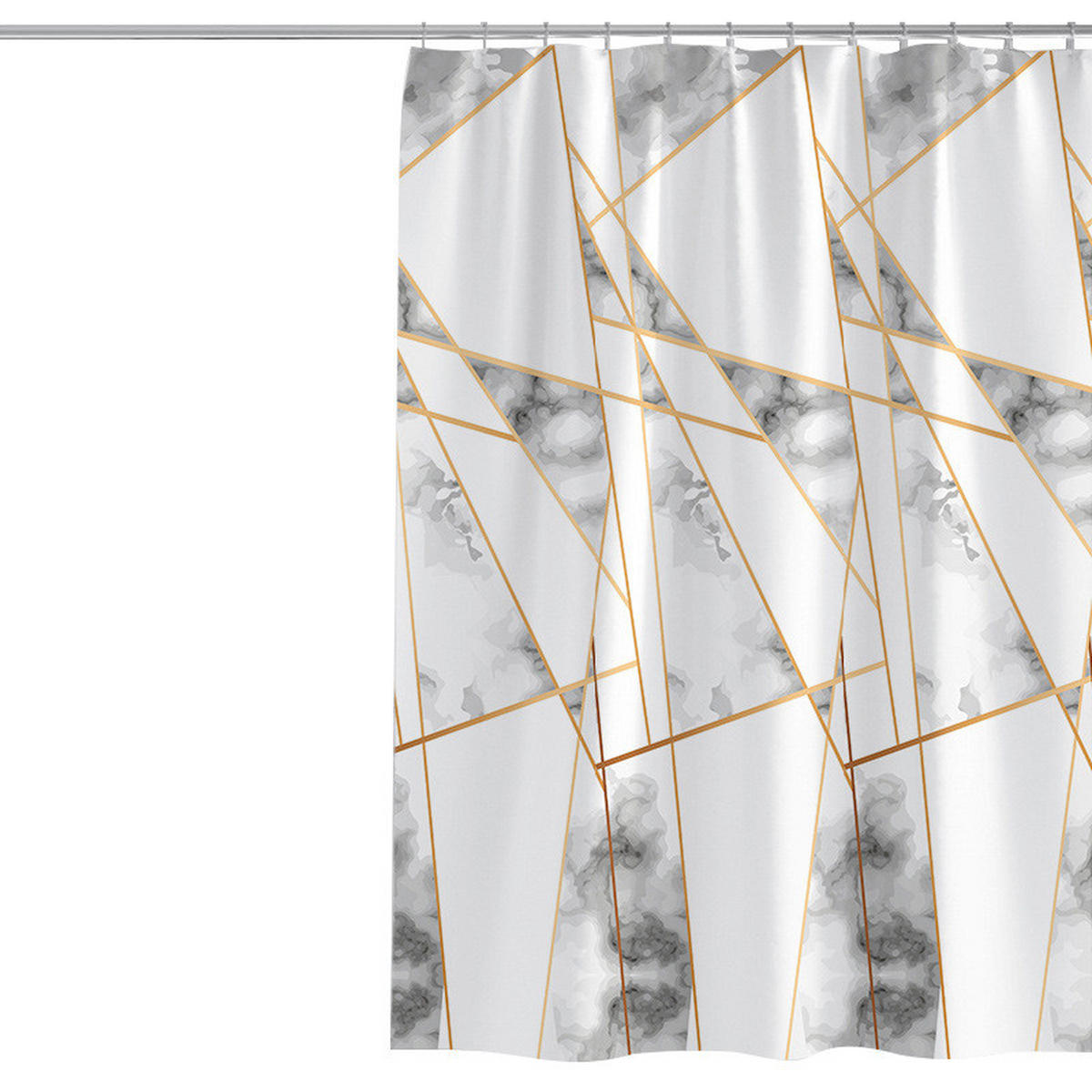 DUSCHVORHANG 180 x 200 cm Polyester schnell trocknend wasserdicht maschinenwaschbar Badezimmer - Weiß, Textil (180/200cm) - MCBOSON