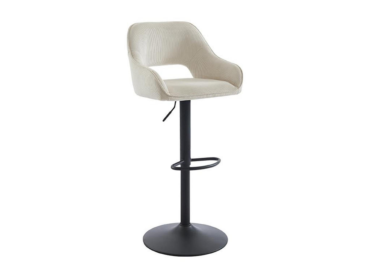 BARHOCKER 2er-Set - Cord & schwarzes Metall - Höhenverstellbar - Cremefarben - ZINEA - Creme, Textil (54/113.5/51cm) - Vente-Unique