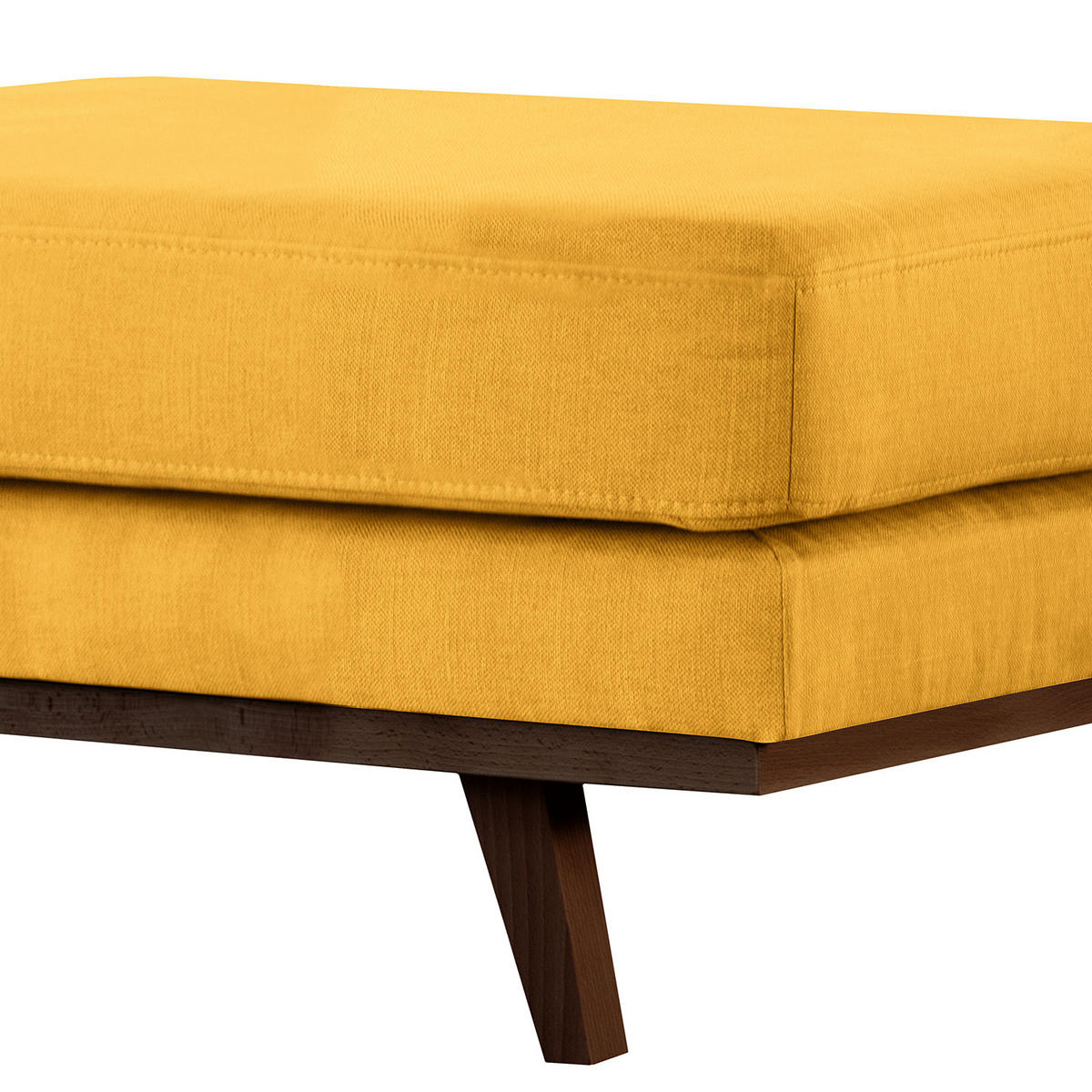 POLSTERHOCKER - Gelb/Buchefarben, Buchenholz/Textil (85/43/60cm) - home24