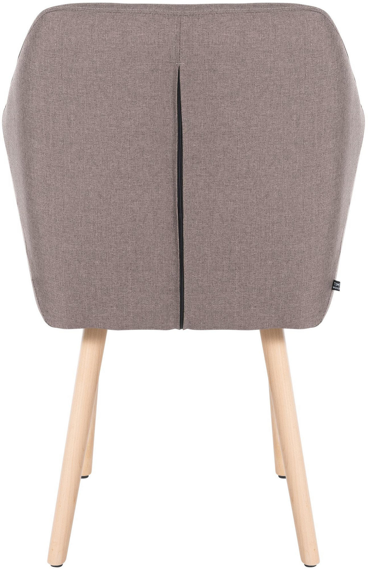 ARMLEHNENSTUHL Stoff taupe - Taupe/Eukalyptusholzfarben, Holz/Textil (61/88/57.5cm) - CLP