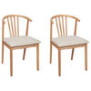 ESSZIMMERSTUHL 2er-Set Heller Holzfarbton Craig - Hellbraun/Beige, Holz (50/80/57cm) - Beliani