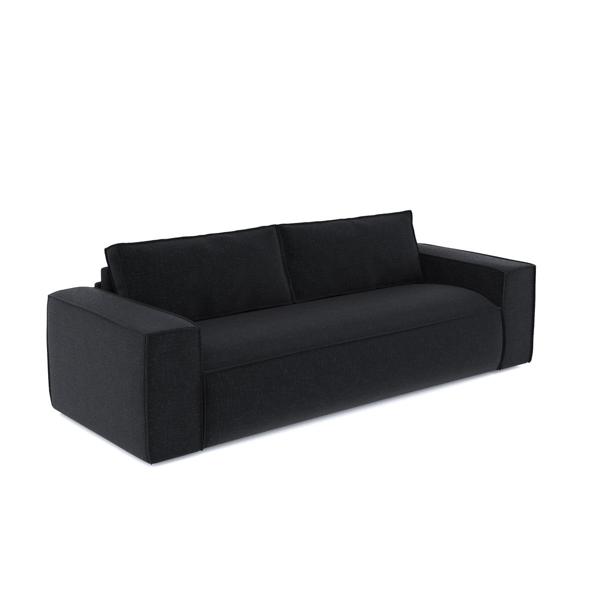 SCHLAFSOFA GERADE Samt Anthrazit 216cm - Dunkelgrau/Anthrazit, Textil (216/90/100cm) - Sia Home