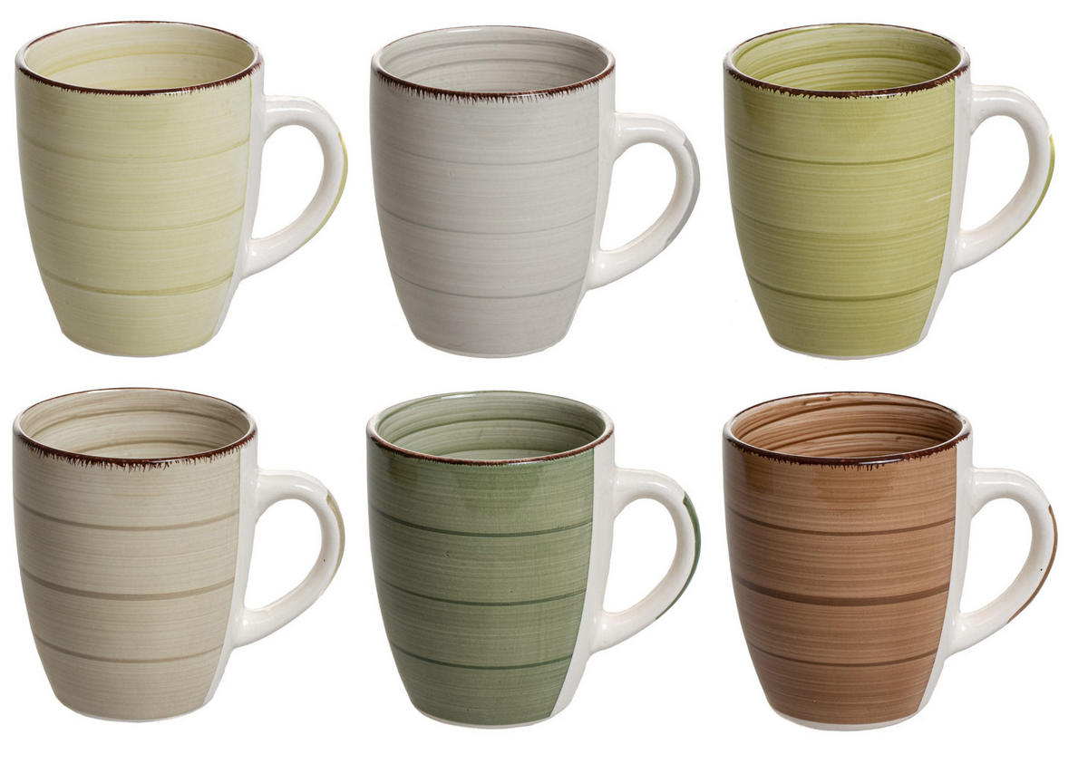 BECHER Deep Forest 350 ml - 6 Stück - Multicolor, Keramik (0.35L) - Studio Tavola