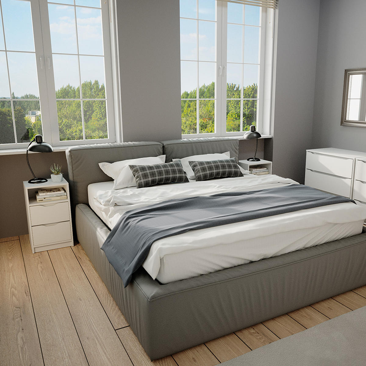 NOČNÍ STOLEK Ruben Bílá - bílá, kompozitní dřevo (38/66.6/30.6cm) - Vicco