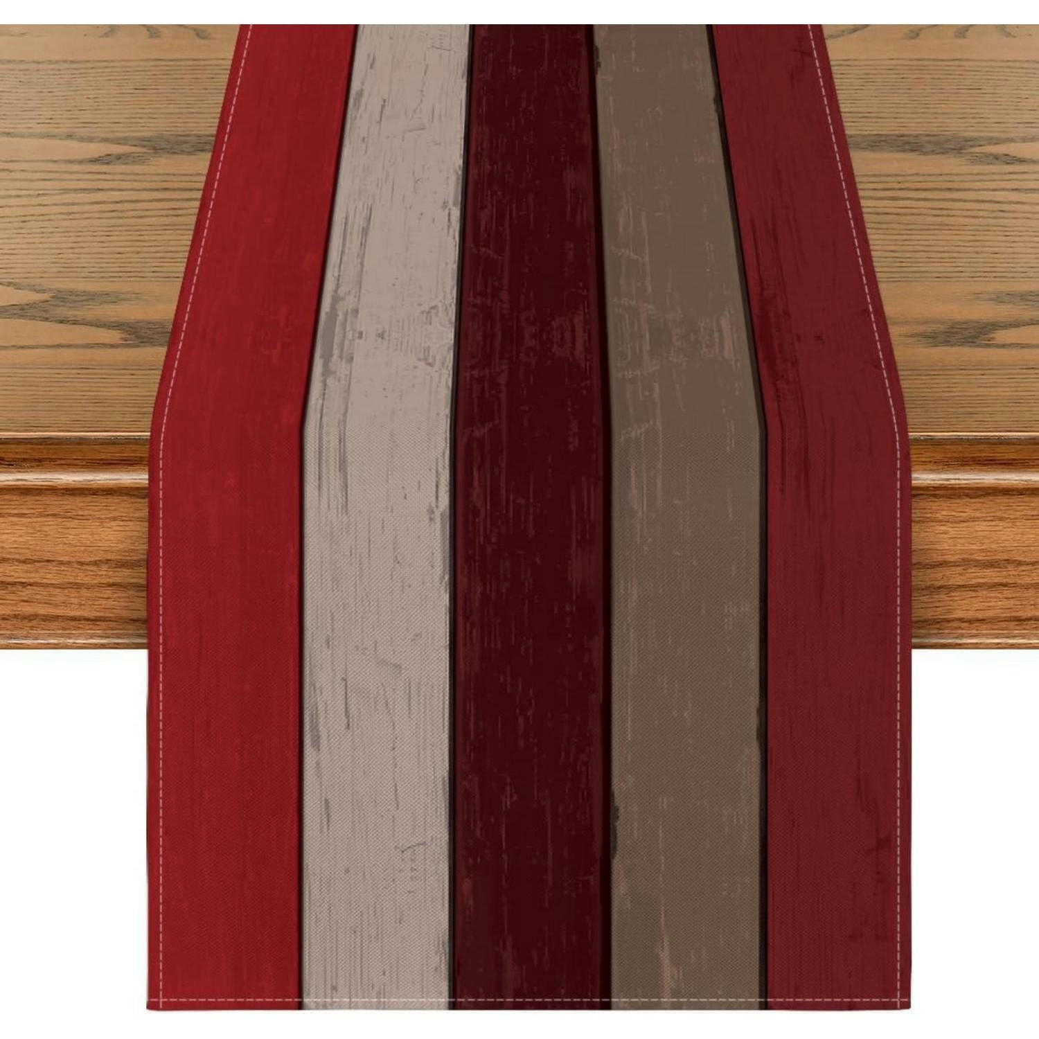 TISCHLÄUFER Rot Planken Antik 40 x 140 cm - Multicolor, Textil (140/40/1.5cm)