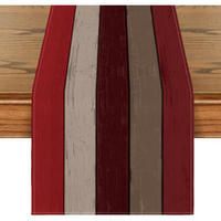 TISCHLÄUFER Rot Planken Antik 40 x 140 cm - Multicolor, Textil (140/40/1.5cm)