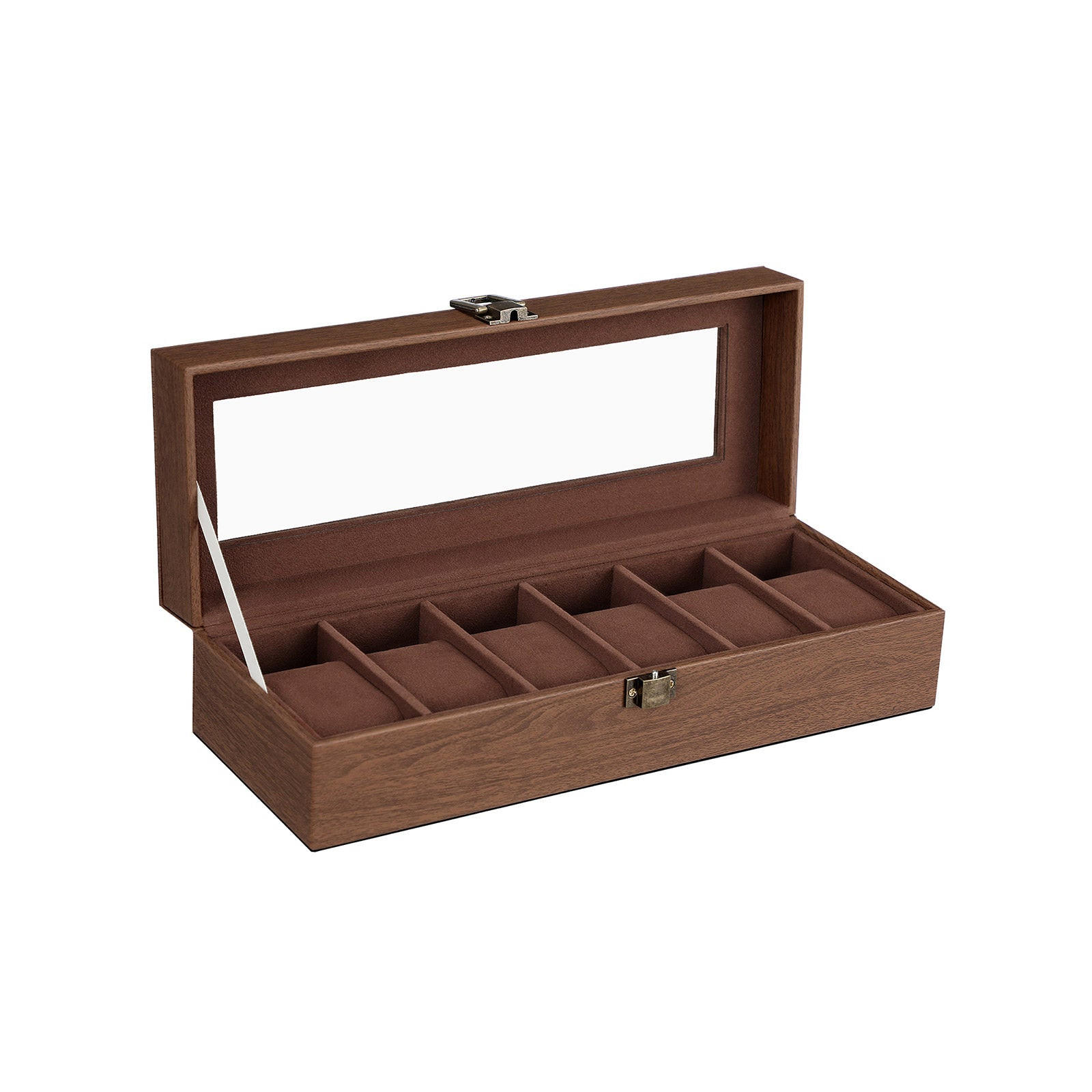 UHRENBOX FÜR 6 UHREN - Braun, Holzwerkstoff (11/30cm) - Hansiro