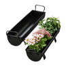 2XBLUMENKASTEN - Schwarz, Metall (61/16.5/14cm) - Relaxdays