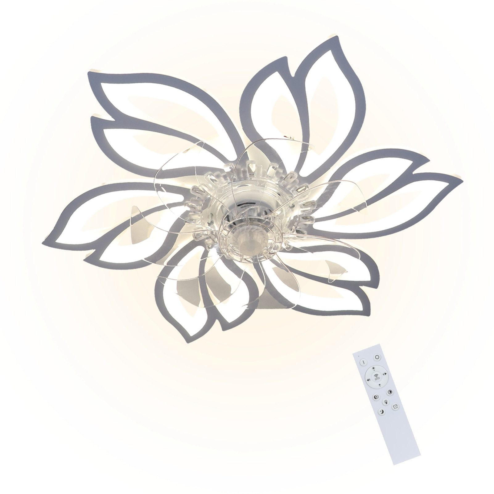 DECKENVENTILATOR Engelbert II 70/70/15cm - Weiß, Kunststoff (70/60/15cm) - Nettlife