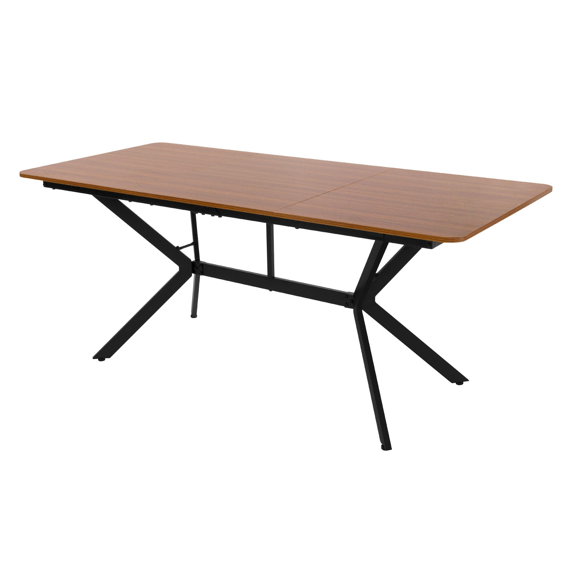 ESSTISCH aus MDF Dunkelbraun mit Stahlgestell Rechteckiger für 6 Personen - Dunkelbraun, Holzwerkstoff (180/80/75cm) - ML-DESIGN