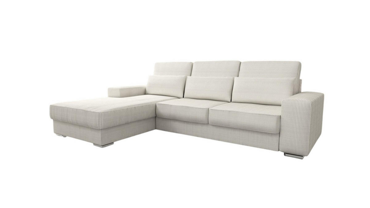 ECKSOFA Nevio In Scala - Beige, Holzwerkstoff/Textil (312/202cm) - Fun Möbel