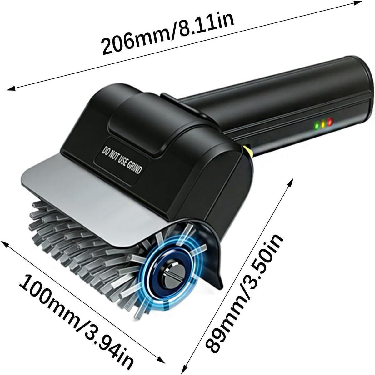 GRILLBÜRSTE Elektrische & Edelstahl Schwarz, Schwarz - Schwarz, Kunststoff (10cm) - Authentics
