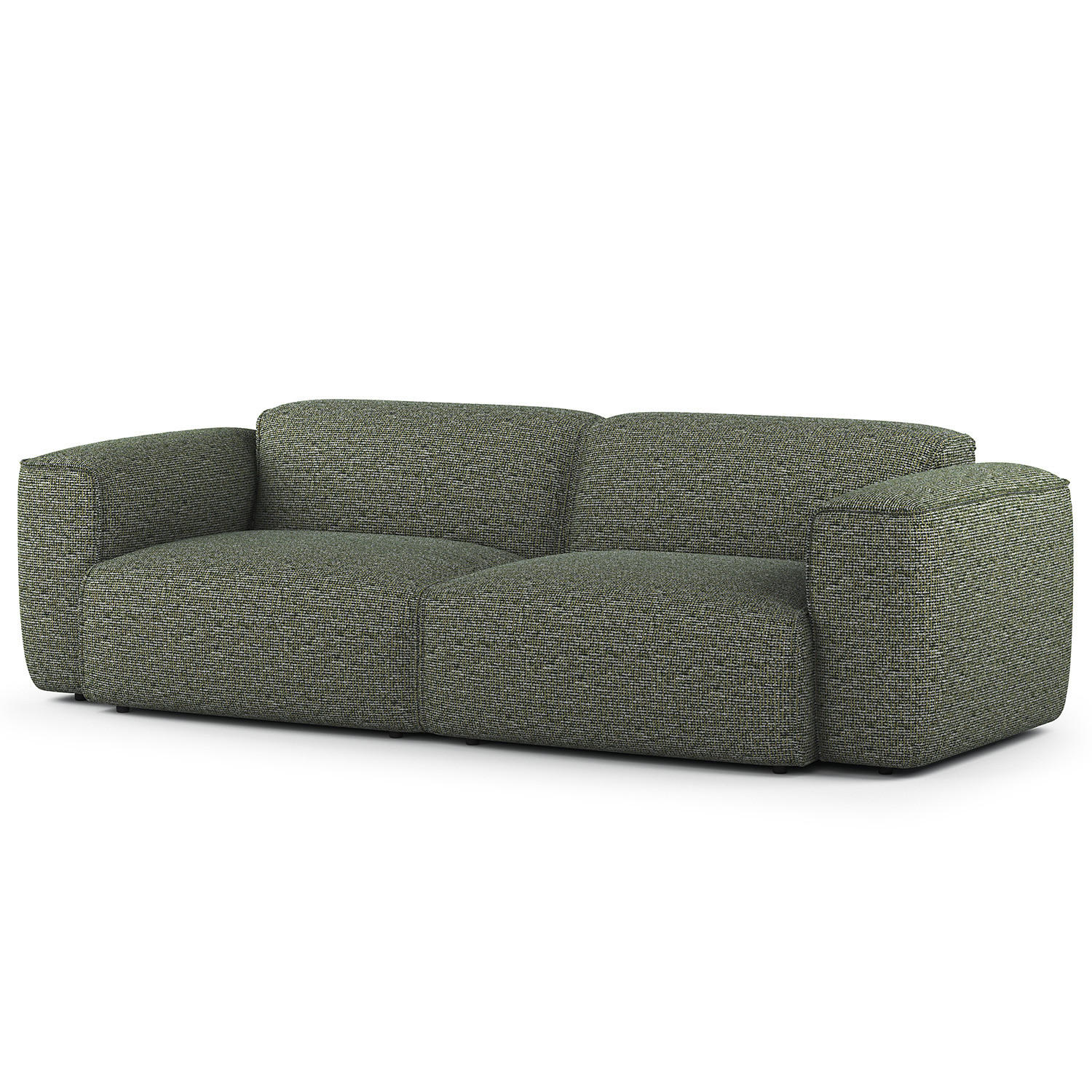 3-SITZER SOFA - Schwarz/Grün, Kunststoff/Textil (251/71/102cm) - home24