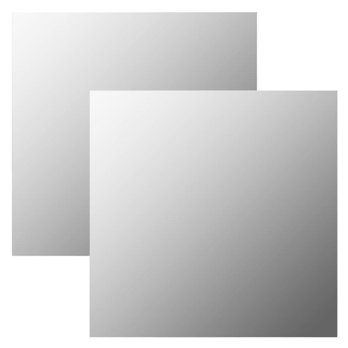 WANDSPIEGEL 2 Stk. 50x50 cm Quadratisch Glas - Silberfarben, Glas (50/1/50cm) - furnicato