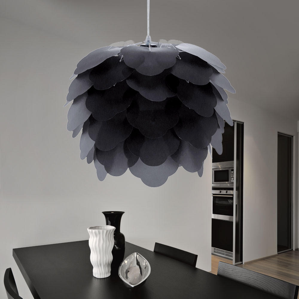 HÄNGELEUCHTE Stahl Anthrazit Blätter Design - Anthrazit, Kunststoff/Metall (42/42/110cm)