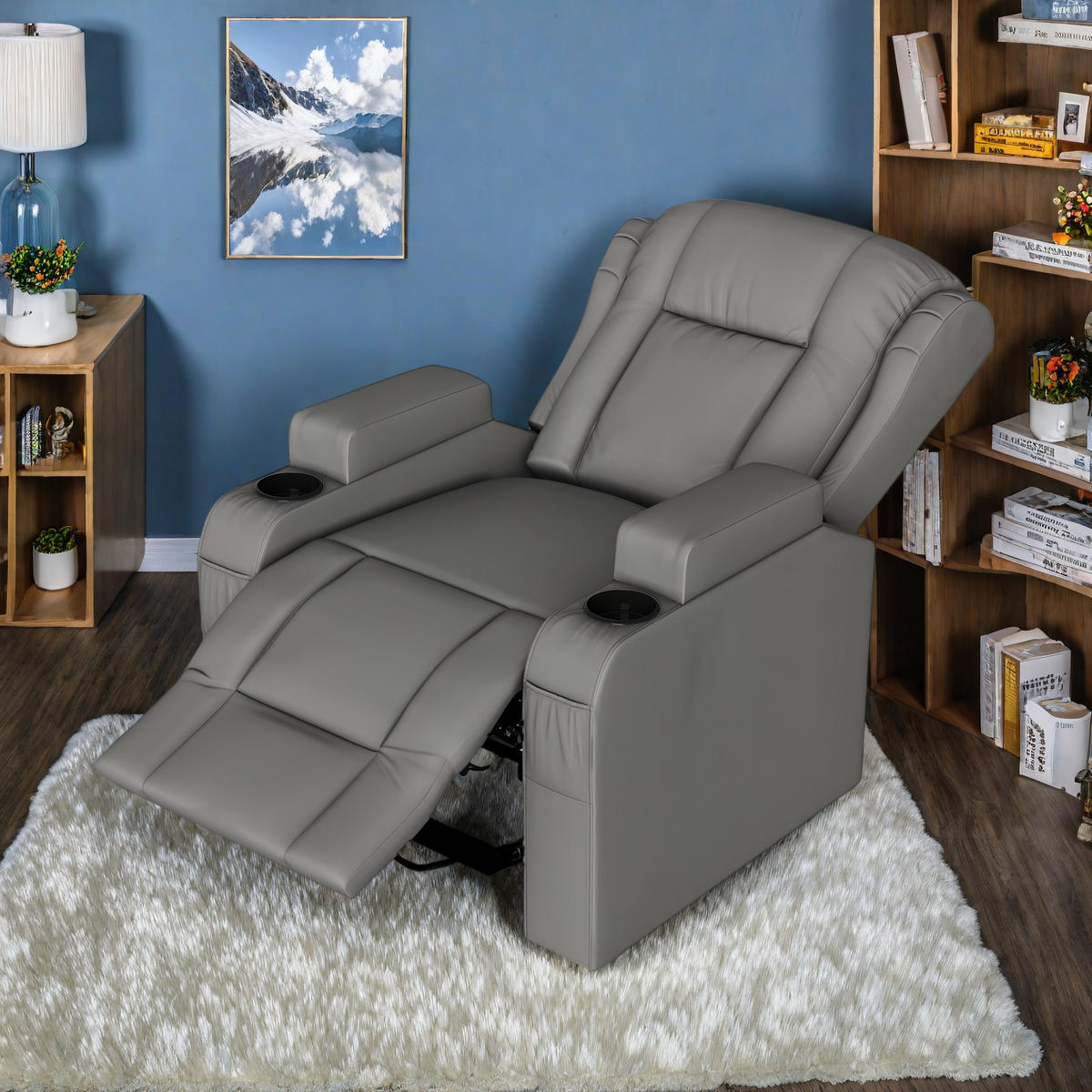 MASSAGESSESSEL GRAU HEIZUNG VIBRATION - Grau, Metall (102/105/93cm) - SHOPENTRA