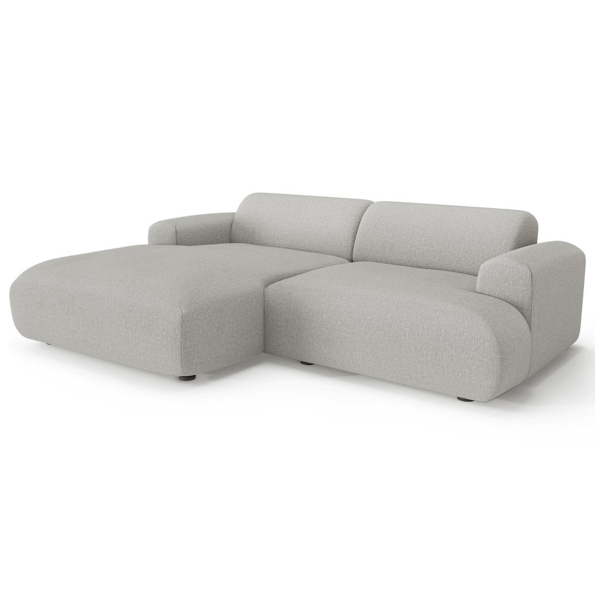 ECKSOFA (links) MYRA Köpergewebe Hellgrau 266cm - Hellgrau/Grau, Textil (165/266cm) - Sia Home