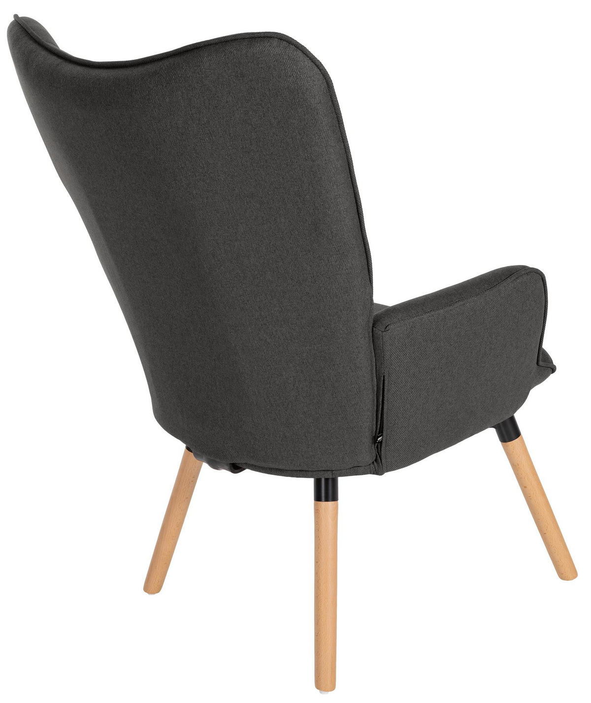 SESSEL Stoff dunkelgrau - Eukalyptusholzfarben/Dunkelgrau, Holz/Textil (68/101/73cm) - CLP
