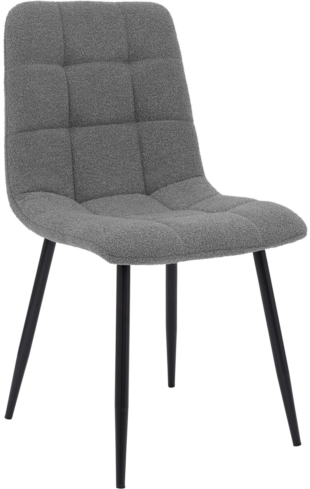 ESSZIMMERSTUHL Stoff Grau - Schwarz/Grau, Textil/Metall (45/84/55cm) - CLP