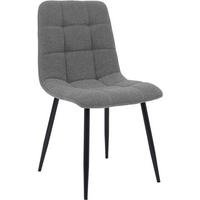 ESSZIMMERSTUHL Stoff Grau - Schwarz/Grau, Textil/Metall (45/84/55cm) - CLP