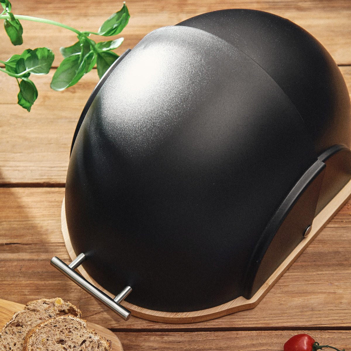 BROTKASTEN Darvin Schwarz 37/26/22 cm - Schwarz, Kunststoff (26/22/37cm) - Homla