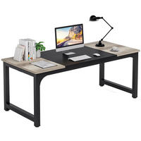 SCHREIBTISCH 180/80/75 cm Grau Schwarz Bürotisch - Grau, Holz (180/80/75cm) - Kaket