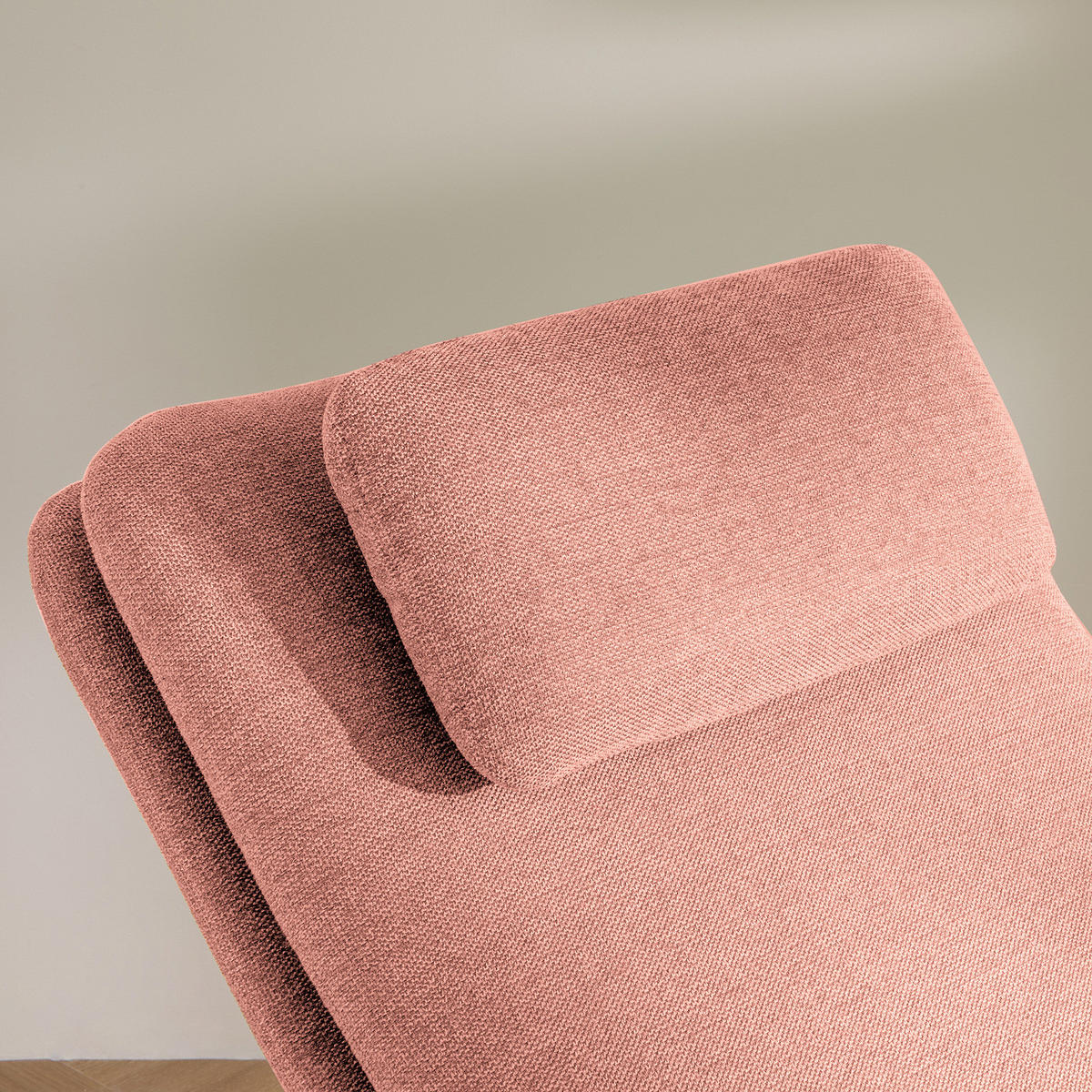 RELAXLIEGE - Webstoff - Koralle/Schwarz, Textil/Metall (70/88/168cm) - home24