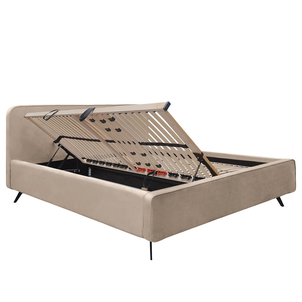 POLSTERBETT - Beige, Textil (180/200cm) - home24