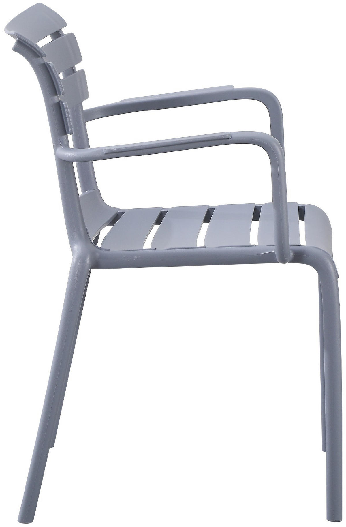 GARTENSTUHL Karl Armlehne 57x57x82cm Kunststoff Grau Stapelstuhl - Grau, Kunststoff (57/82/57cm) - DELUKE