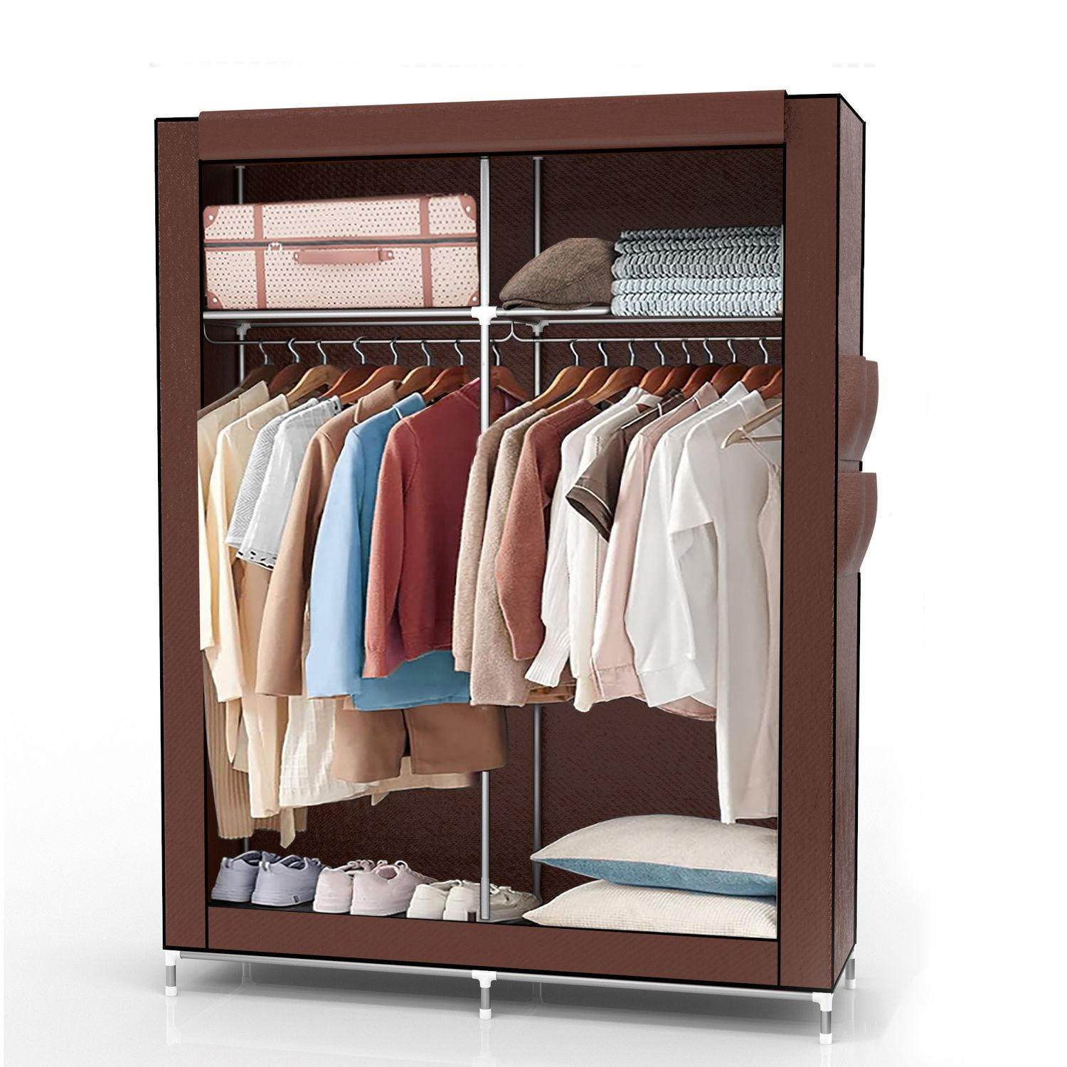 Intirilife Faltschrank Braun 108x170x45 cm