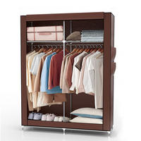 FALTSCHRANK - Braun, Textil (45/170/108cm) - Intirilife