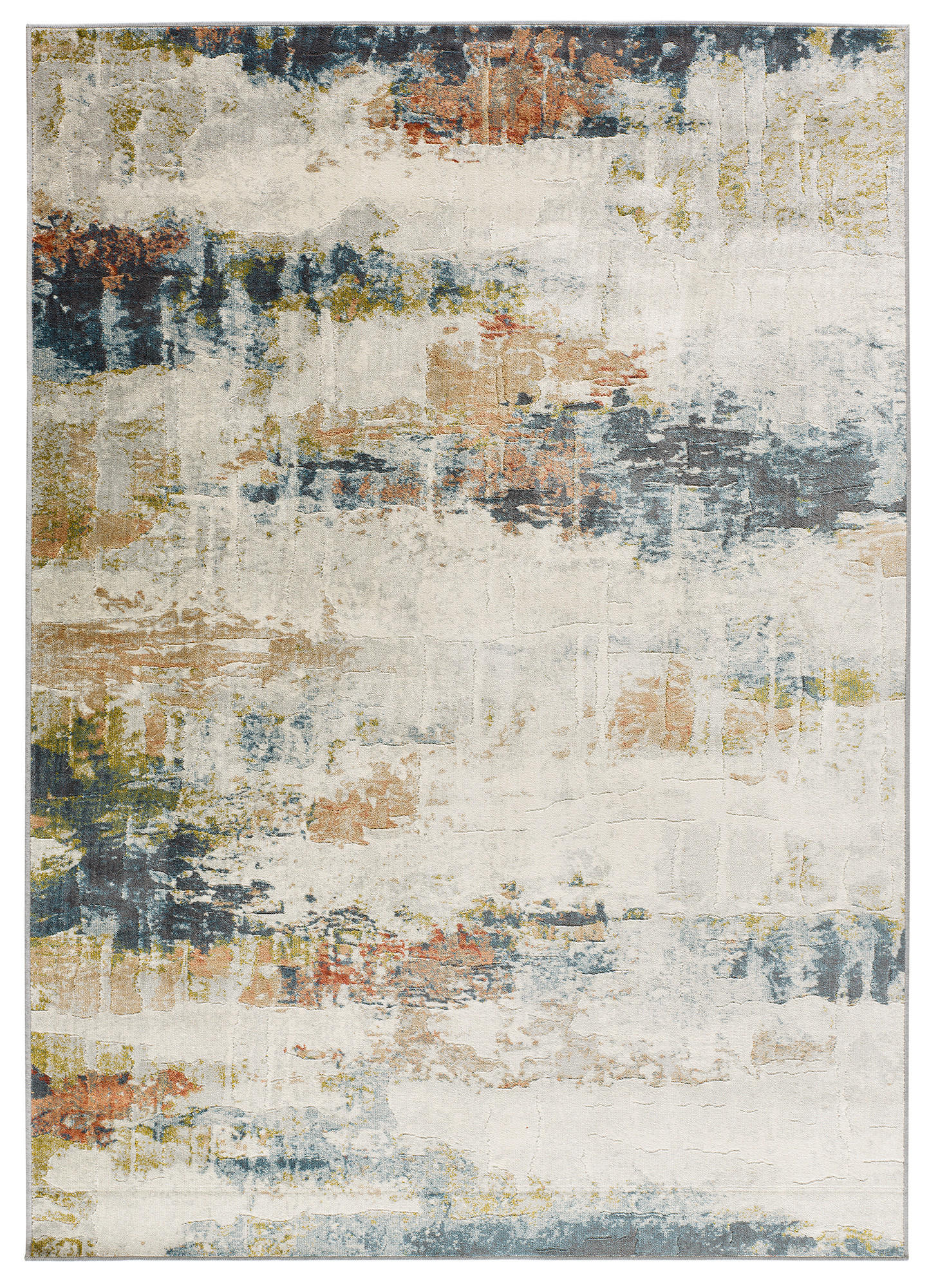 WEBTEPPICH Creme Bleik 135/195 cm - Blau/Rostfarben, Textil (135/195cm) - Atticgo