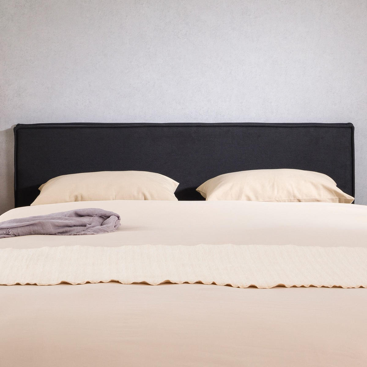 KOPFTEIL KLAO 160X190 CM - Schwarz, Textil (161/59/6cm) - IDIMEX