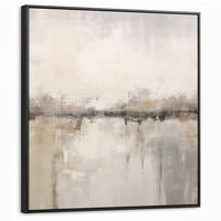 LEINWAND Bilder mit Rahmen - Moderne Kunst - Abstrakt - Beige - 90x90 - Beige, Textil (90/90cm) - MuchoWow
